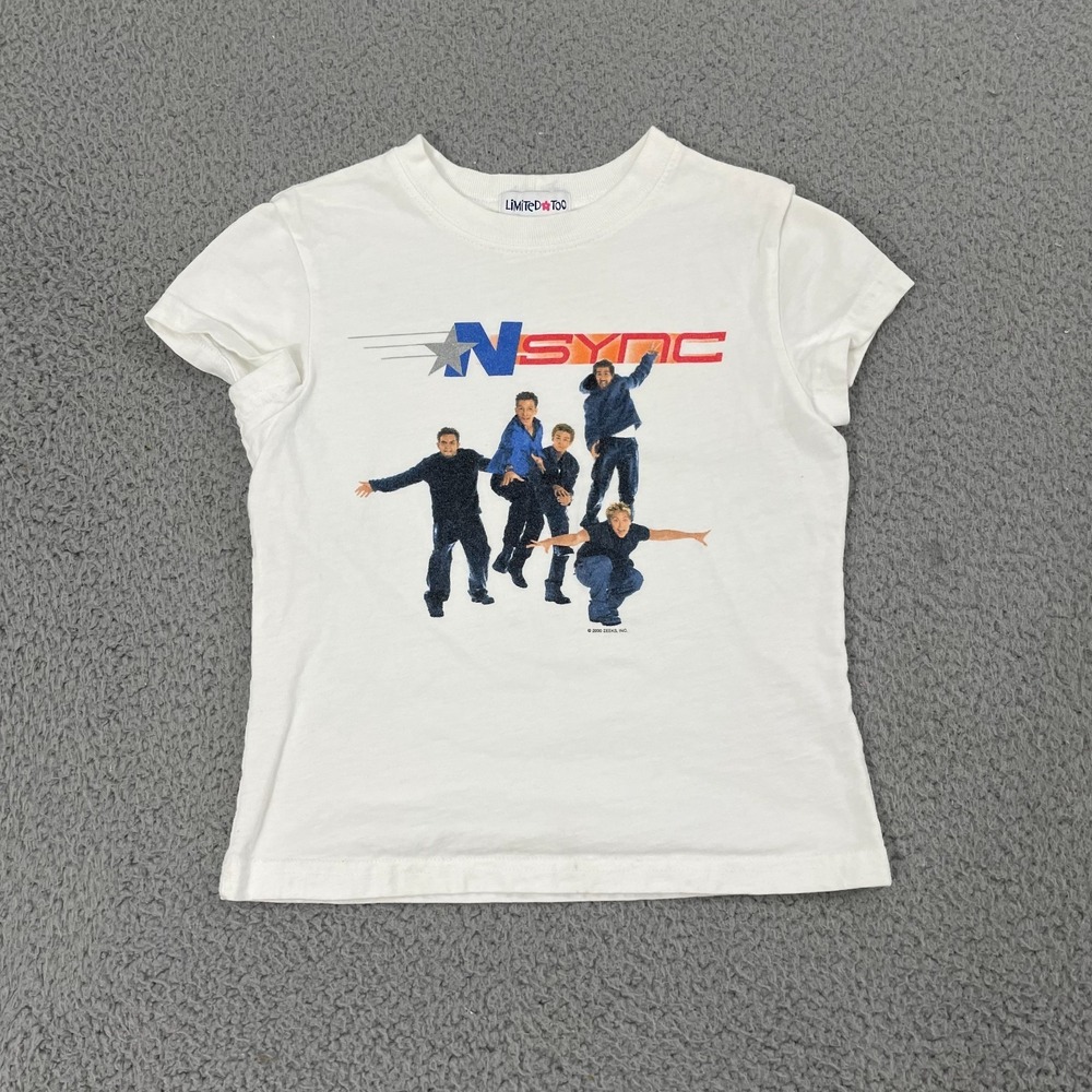 VTG Limited TOO NSYNC Shirt Girls 6 White Y2K Pop Music Tour Tee